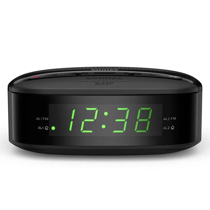 Philips Tar3205 - Despertador Digital con Radio FM, 12 Alarmas